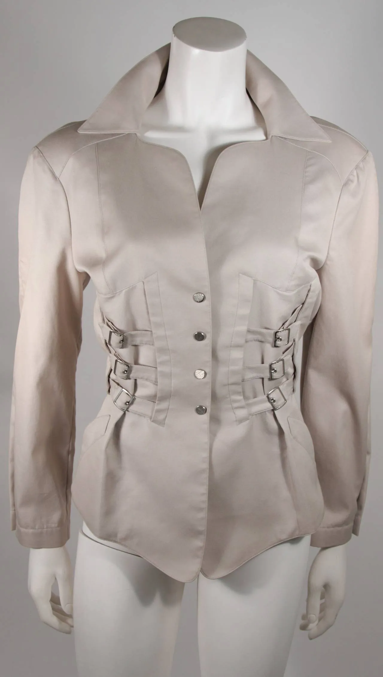 THIERRY MUGLER Khaki Military and Safari Style Suit Size 40