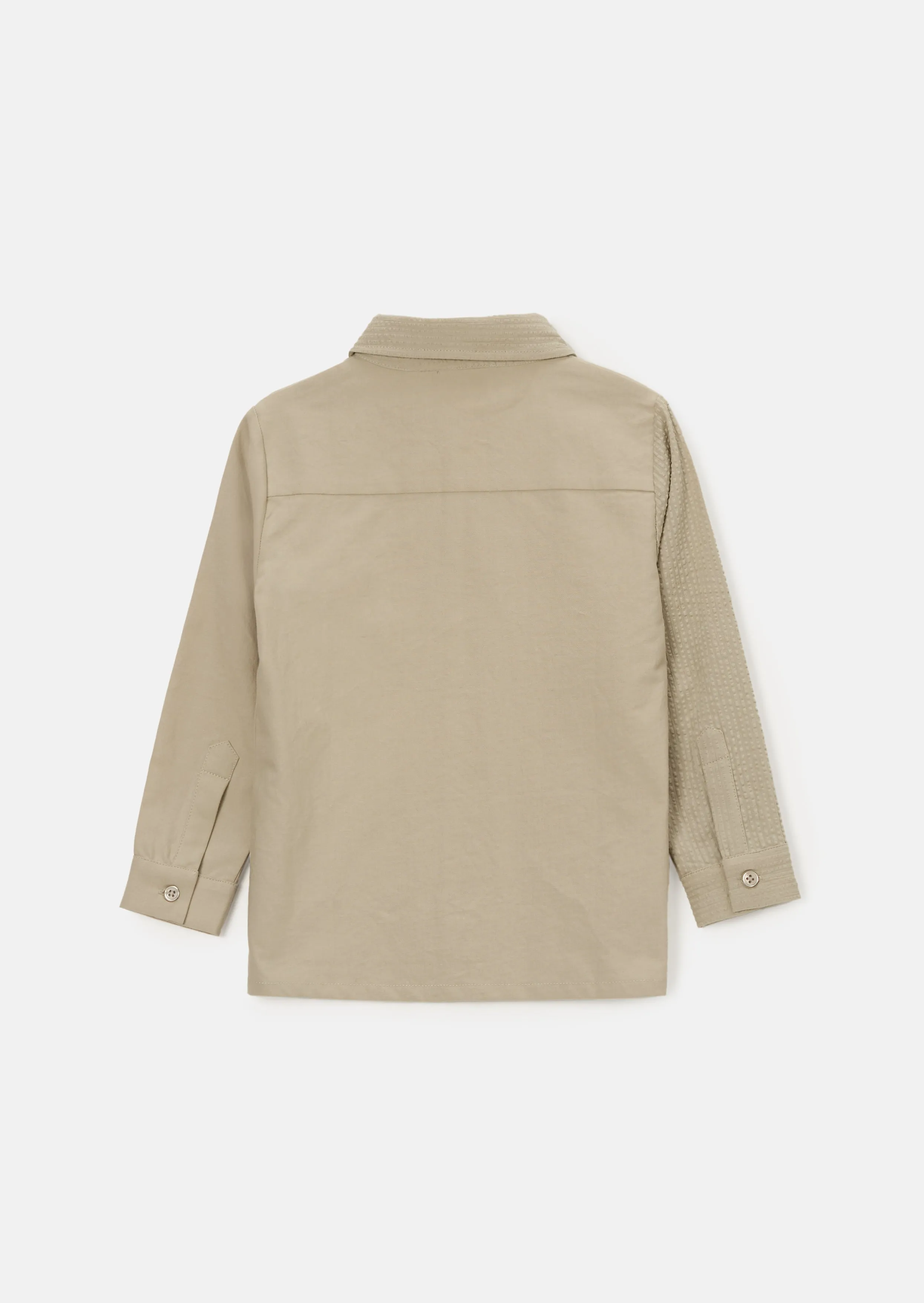 Thomas Khaki Textured Block Shirt