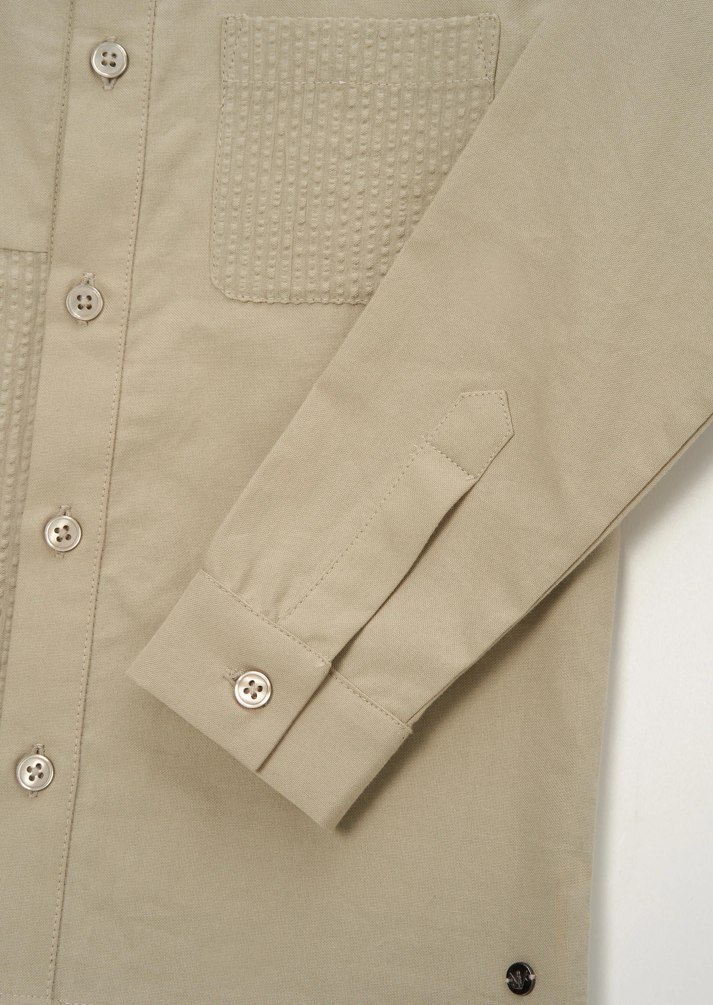 Thomas Khaki Textured Block Shirt