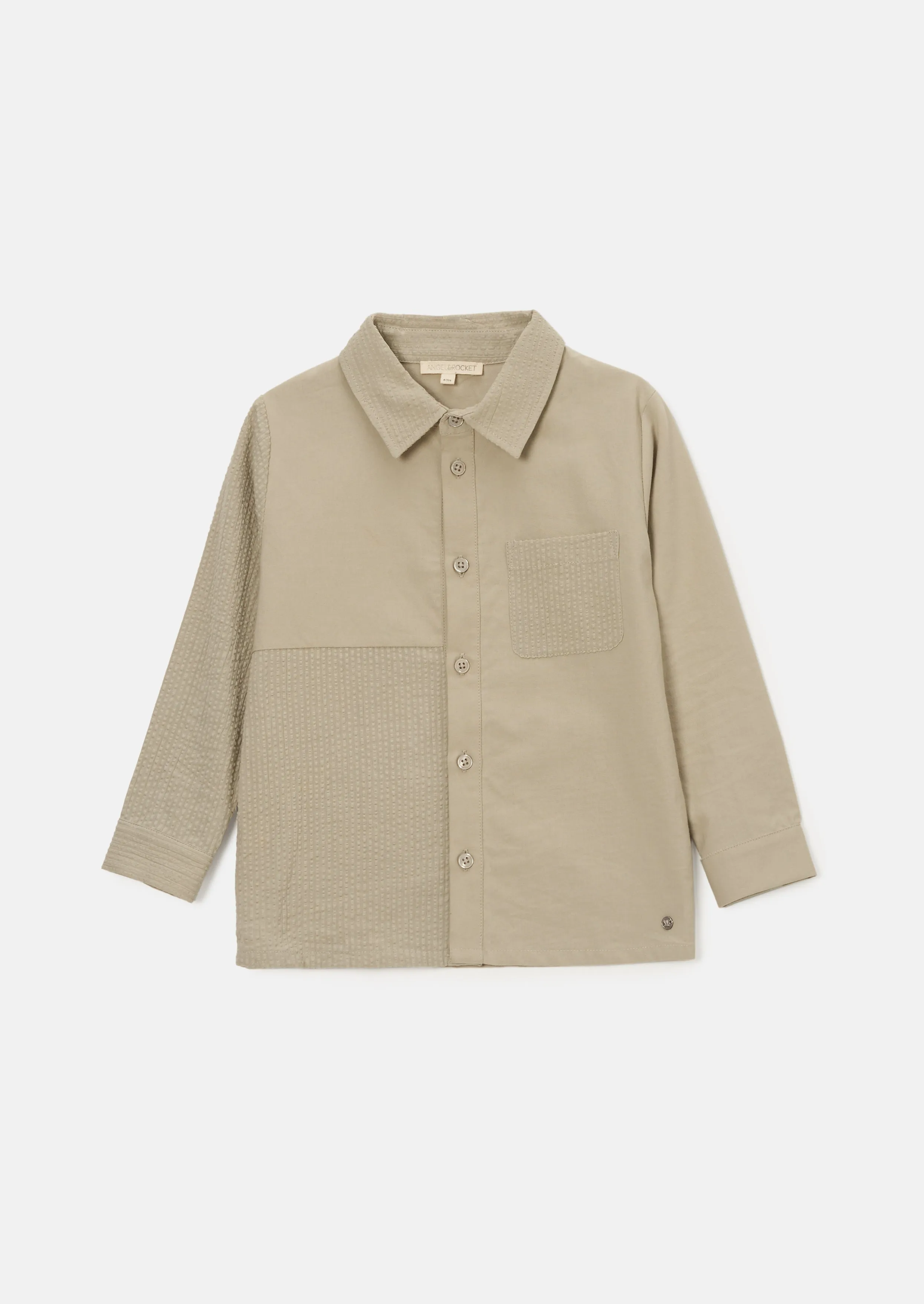 Thomas Khaki Textured Block Shirt