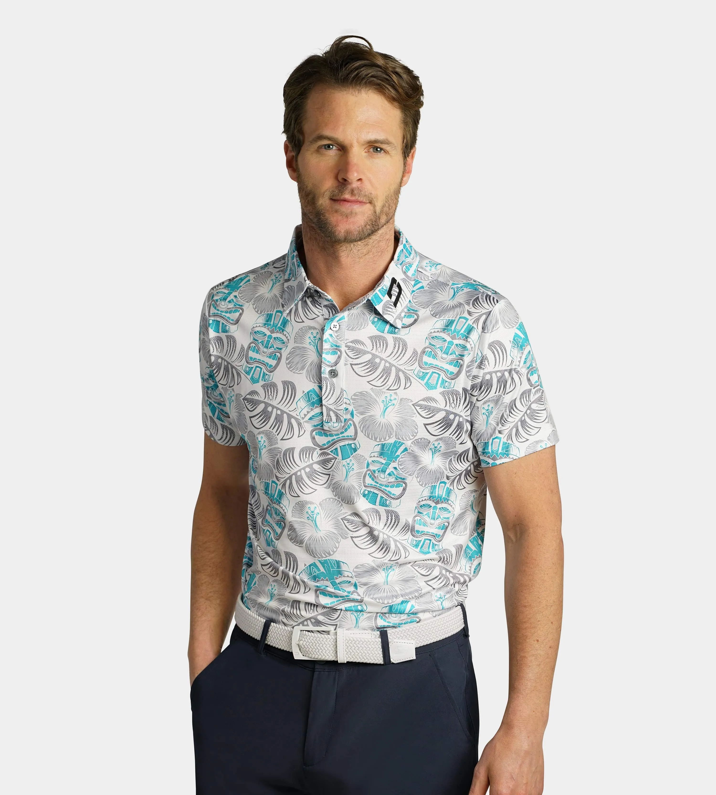 TIKI POLO - WHITE / TEAL