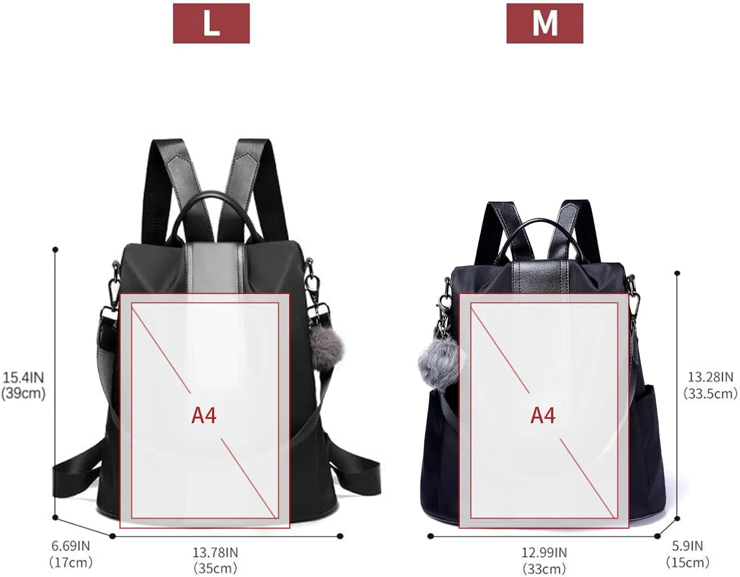 Travel Backpack for Women, Nylon Anti-theft Backpack, Waterproof Shoulder Bag