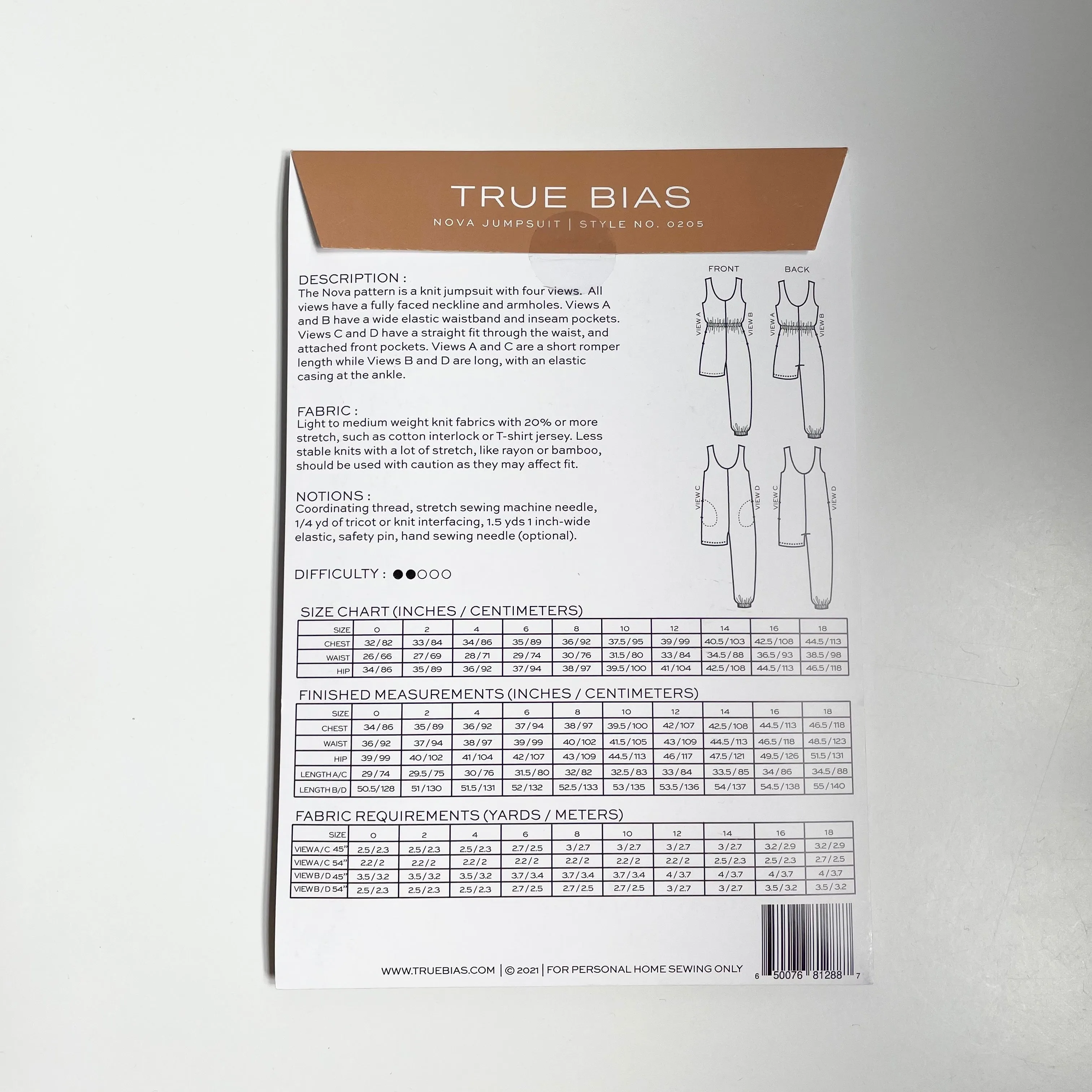 True Bias : Nova Jumpsuit (sizes 0-18)