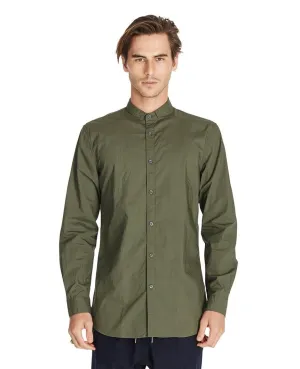 Tuck Collar LS Shirt Khaki