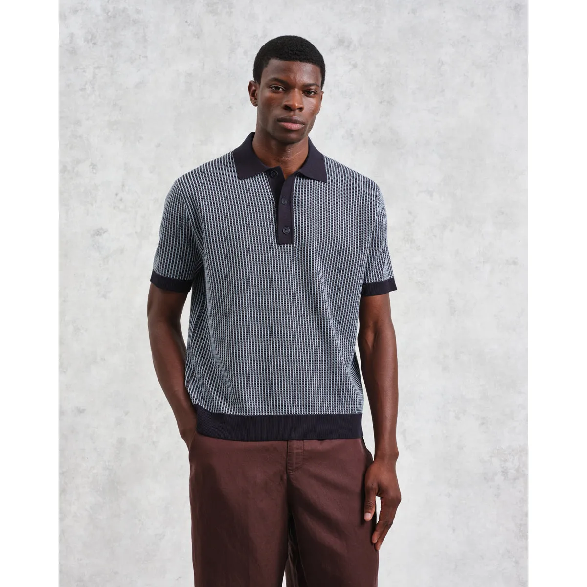 Turin Polo | Ladder Stripe/Navy