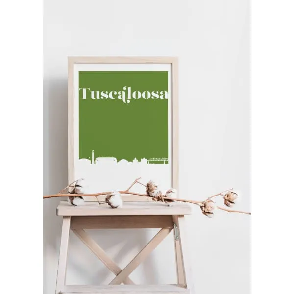 Tuscaloosa, Alabama retro inspired city skyline