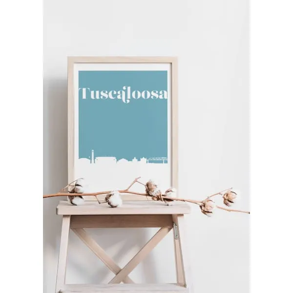 Tuscaloosa, Alabama retro inspired city skyline