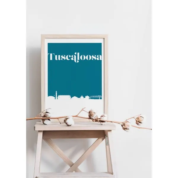 Tuscaloosa, Alabama retro inspired city skyline
