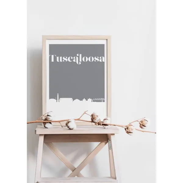 Tuscaloosa, Alabama retro inspired city skyline