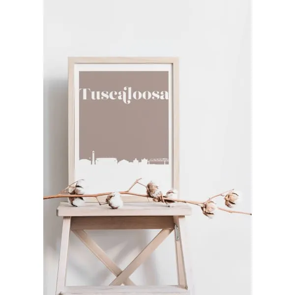 Tuscaloosa, Alabama retro inspired city skyline
