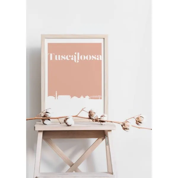 Tuscaloosa, Alabama retro inspired city skyline