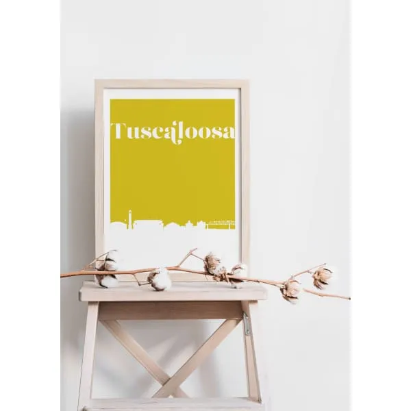 Tuscaloosa, Alabama retro inspired city skyline