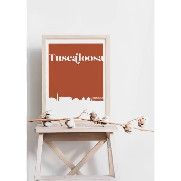 Tuscaloosa, Alabama retro inspired city skyline