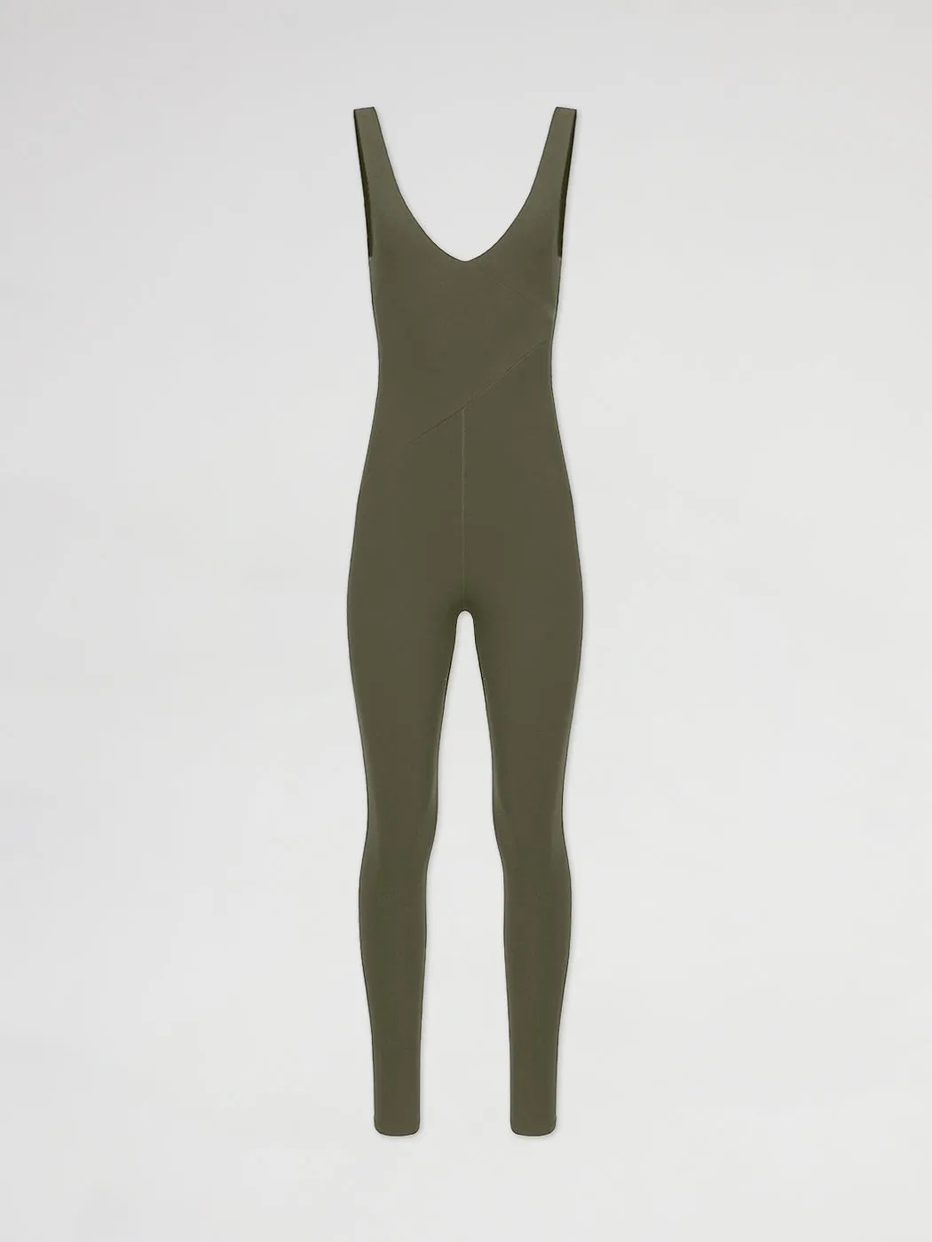 V-Neck Jumpsuit in Melt - Olive