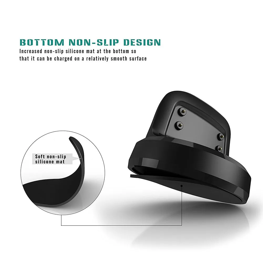 Wireless Charger Portable Fast Charging Pad Stand for Samsung Gear Fit 2 black