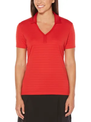Womens Knit Collar Polo
