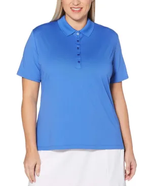 Womens Plus Micro Hex Polo