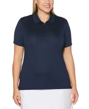 Womens Plus Micro Hex Polo