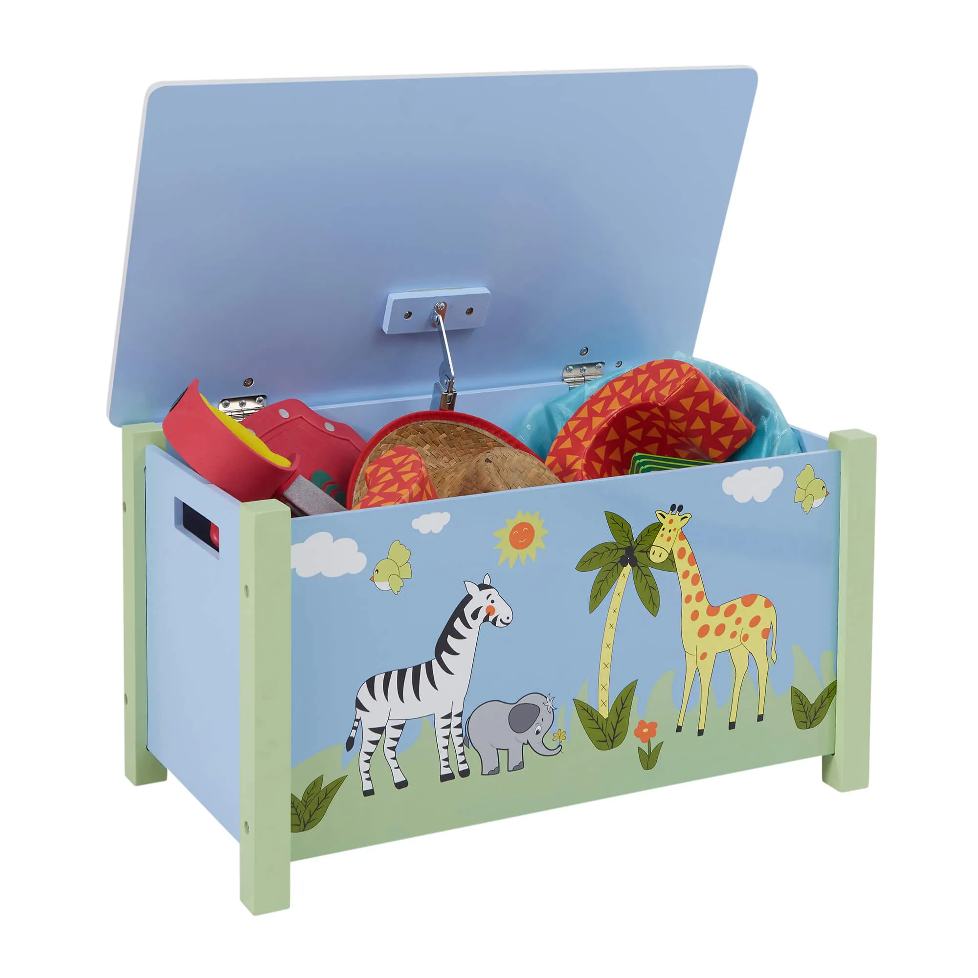 Wooden Kids Toy Box | Toy Storage | Blanket Box | African Safari Theme