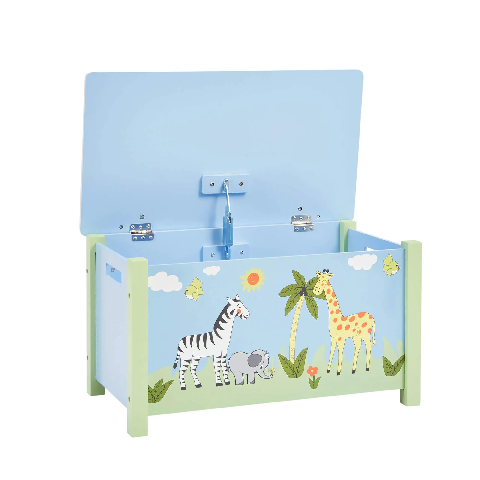Wooden Kids Toy Box | Toy Storage | Blanket Box | African Safari Theme