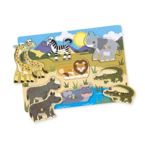 Wooden Peg Puzzle Safari