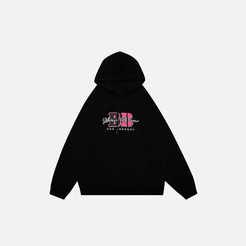 Y2K Back-to-Back Letter Print Hoodie for Trendy Streetwear Fashion