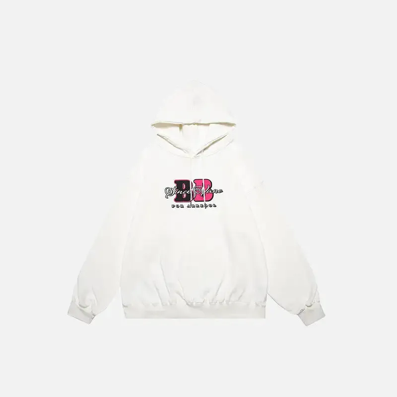 Y2K Back-to-Back Letter Print Hoodie for Trendy Streetwear Fashion