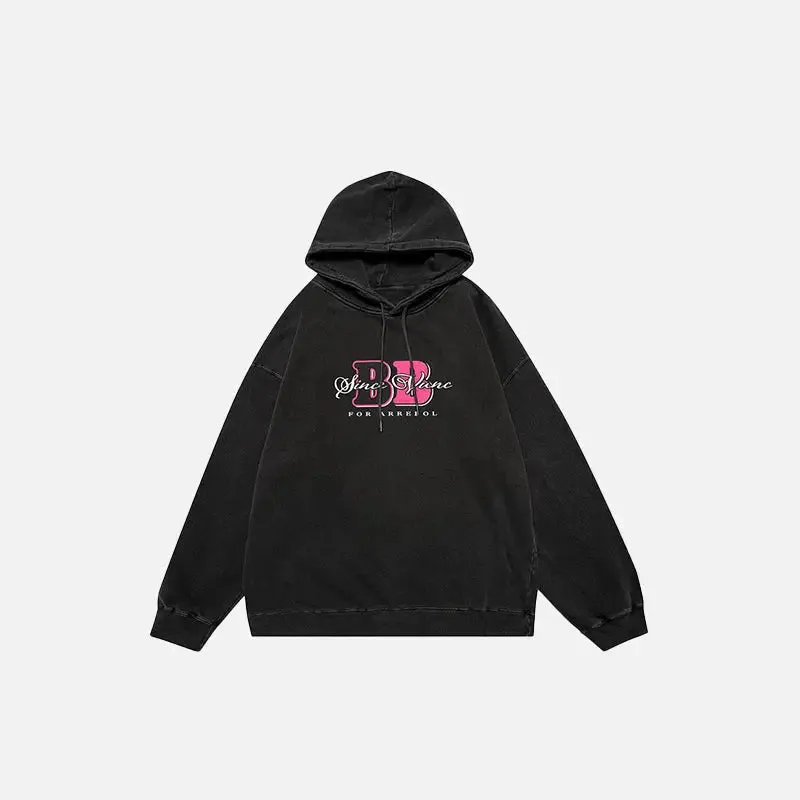 Y2K Back-to-Back Letter Print Hoodie for Trendy Streetwear Fashion