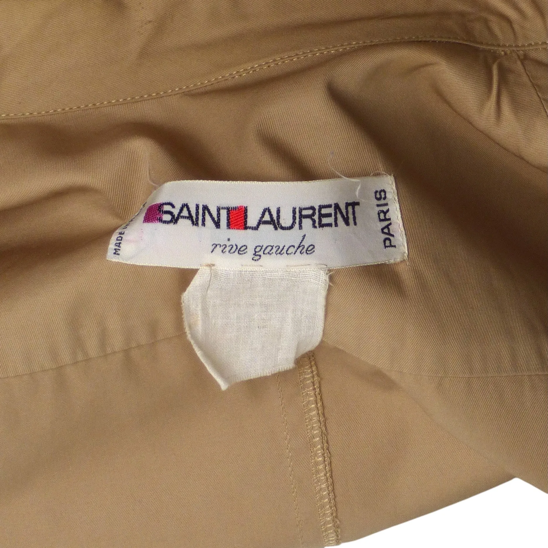 YVES SAINT LAURENT- 1970s Cotton Safari Skirt Suit, Size-8