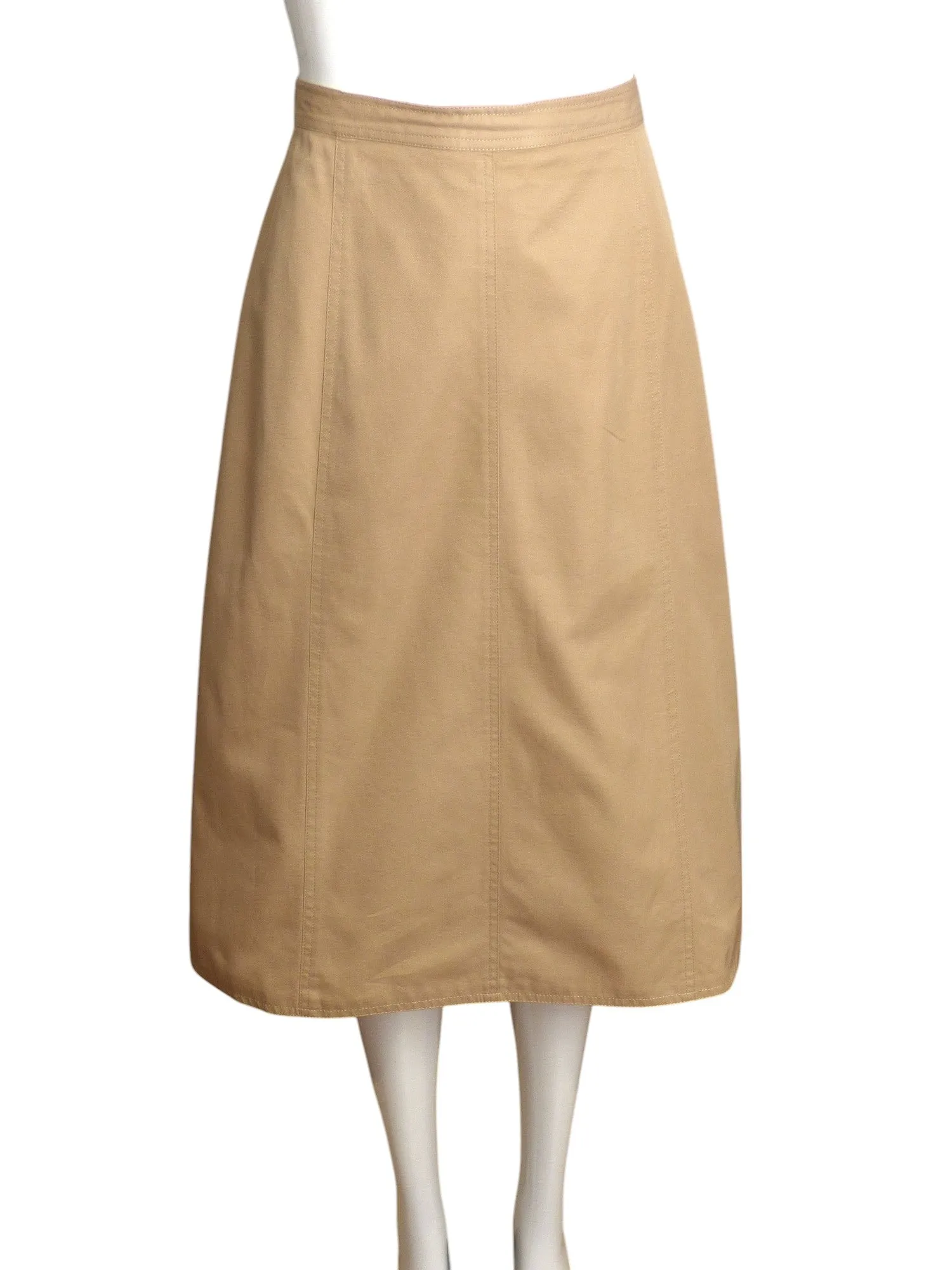 YVES SAINT LAURENT- 1970s Cotton Safari Skirt Suit, Size-8