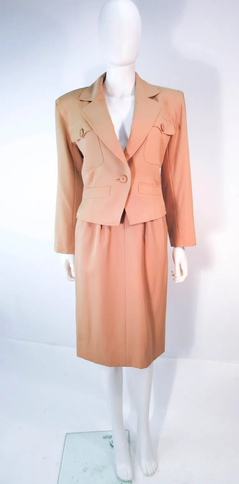 YVES SAINT LAURENT 3 pc Jacket Skirt and Trouser Khaki Suit